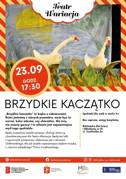 Teatr dla dzieci w bibliotece: Brzydkie Kaczątko