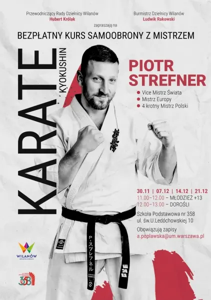 Bezpłatny kurs samoobrony z mistrzem karate