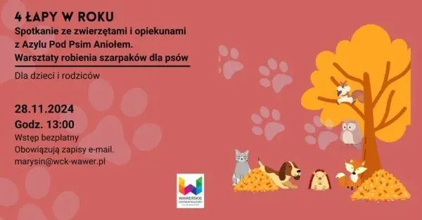 "4 ŁAPY W ROKU" | Spotkanie ze zwierzętami i opiekunkami z Azylu Pod Psim Aniołem 