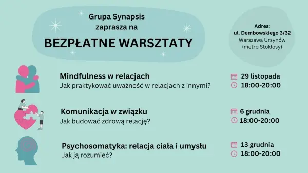 Mindfulness w relacjach. Jak praktykować uważność w relacjach z innymi? - warsztaty cyklu jesienno-zimowego