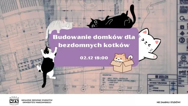 Budujemy domki dla kotów z NZS UW 