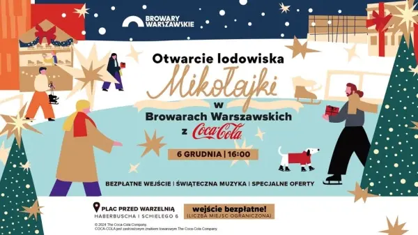 Otwarcie lodowiska - Mikołajki w Browarach Warszawskich z Coca-Colą!