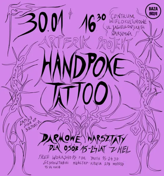 HANDPOKE TATTOOS warsztaty artfik projekt w centrum wielokulturowym
