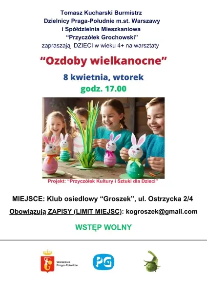 Wielkanocne warsztaty dla dzieci pt. „Ozdoby wielkanocne”