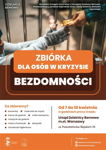 Zbiórka dla osób w kryzysie bezdomności