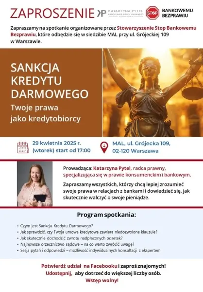 Spotkanie informacyjne: Sankcja Kredytu Darmowego – Twoje prawa