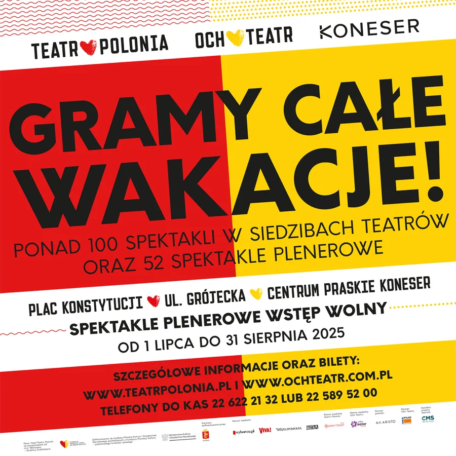 Gramy Całe Wakacje 2025 - plenerowe spektakle Teatru Polonia i OCH-Teatru