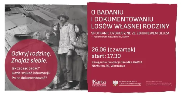 Spotkanie dyskusyjne o badaniu i dokumentowaniu losów własnej rodziny ze Zbigniewem Gluzą