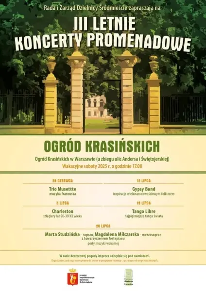 Letnie Koncerty Promenadowe w Ogrodzie Krasińskich | Trio Musette
