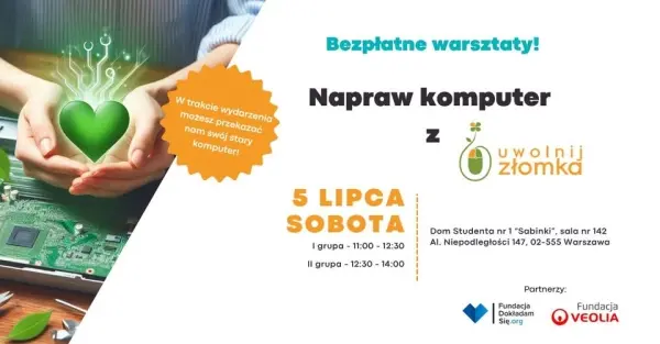 Napraw komputer z #UwolnijZłomka - bezpłatne warsztaty [godz. 11:00 i 12:30]