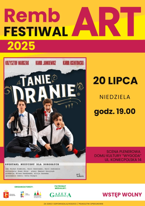 RembART FESTIWAL 2025. Spektakl dla dorosłych – “TANIE DRANIE"