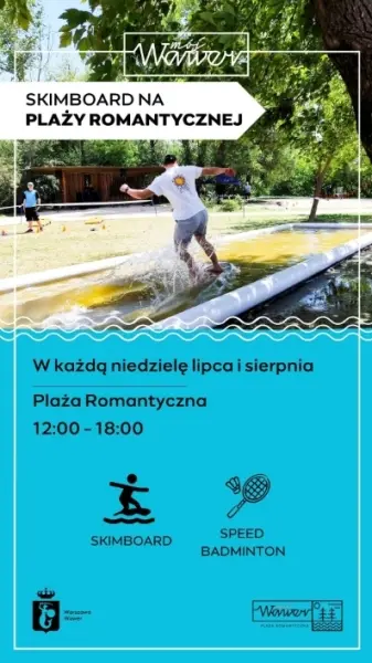 Skimboard i speed badminton na Plaży Romantycznej