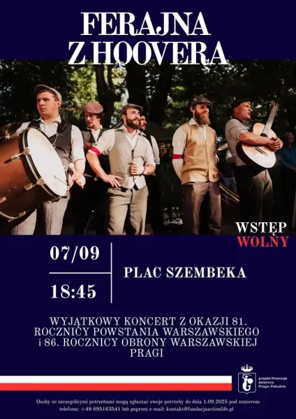 Koncert Ferajny z Hoovera z okazji 86 rocznicy obrony warszawskiej Pragi