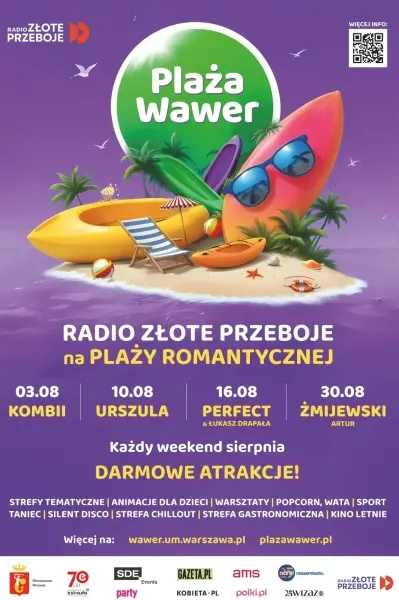 Wakacyjna Plaża Wawer i koncert zespołu Perfect & Łukasz Drapała