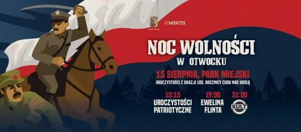 Noc Wolności w Otwocku - uroczystości w ramach 105. rocznicy Cudu nad Wisłą