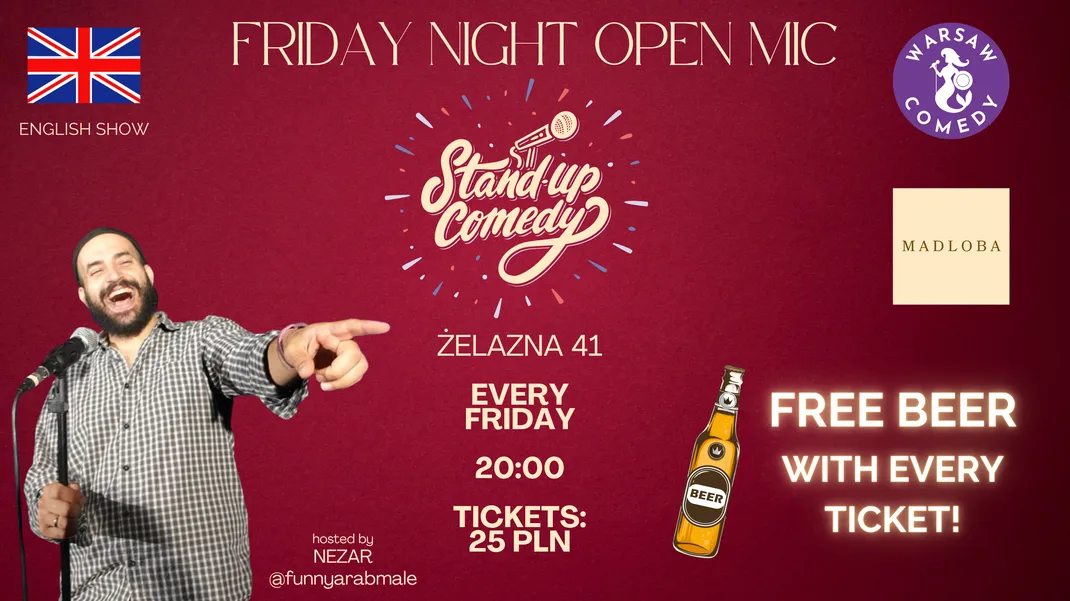 Friday Night Open Mic – Stand-Up Comedy in English