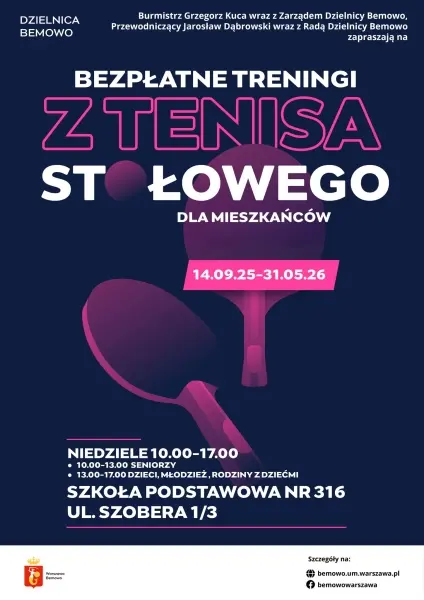 Bezpłatne treningi z tenisa stołowego [godz. 10:00 i 13:00]