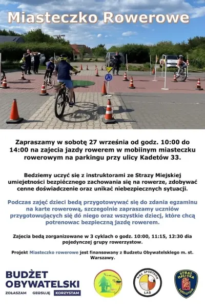 Miasteczko rowerowe 2025| Warsztaty jazdy na rowerze [godz. 10:00, 11:15 i 12:30]