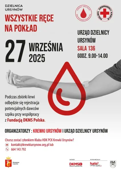 Zbiórka krwi na Ursynowie