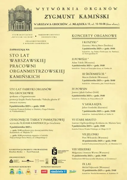 STO LAT WARSZAWSKIEJ PRACOWNI ORGANMISTRZOWSKIEJ KAMIŃSKICH