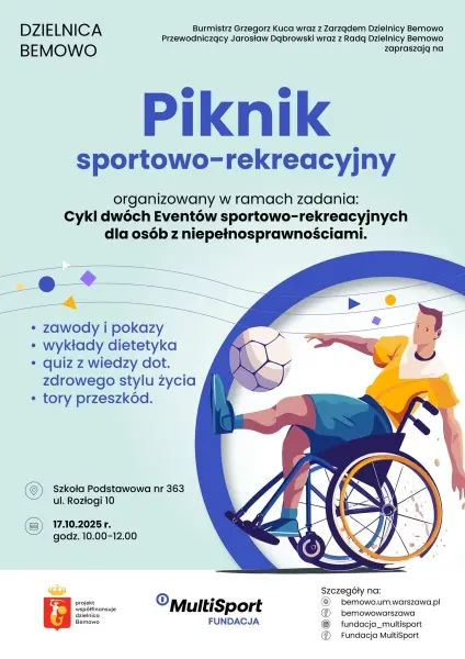 Piknik sportowo-rekreacyjny dla osób z niepełnosprawnościami