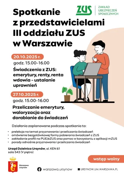 Spotkanie z przedstawicielami III oddziału ZUS w Warszawie | Przeliczanie emerytur, waloryzacja, dorabianie