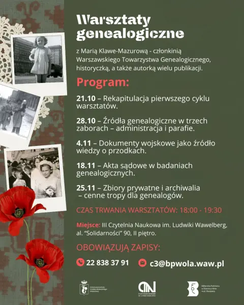 Warsztaty genealogiczne z Marią Klawe-Mazurową
