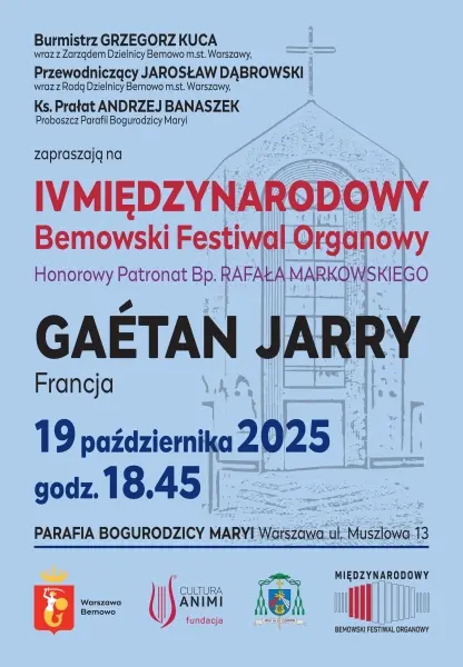 Międzynarodowy Bemowski Festiwal Organowy - Gaétan Jarry
