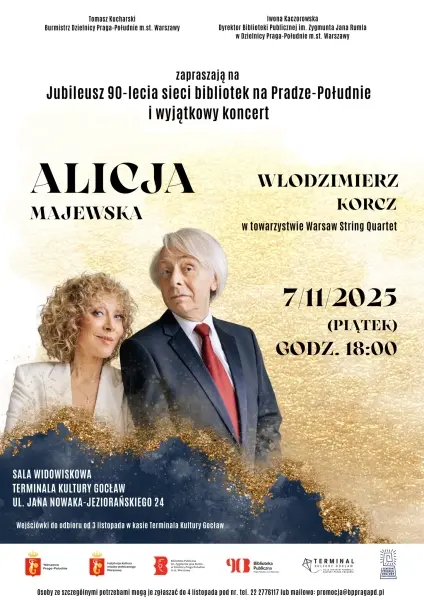 Jubileusz 90-lecia sieci bibliotek na Pradze-Południe - wyjątkowy koncert Alicja Majewska & Włodzimierz Korcz