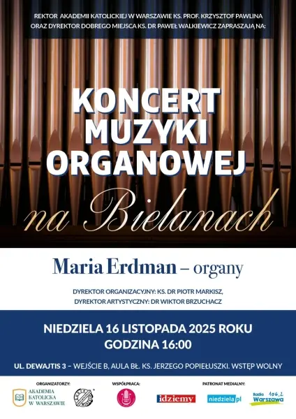 Koncert muzyki organowej. Maria Erdman