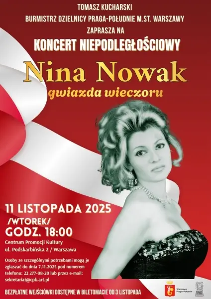 Koncert Niepodległościowy w wykonaniu NINY NOWAK!