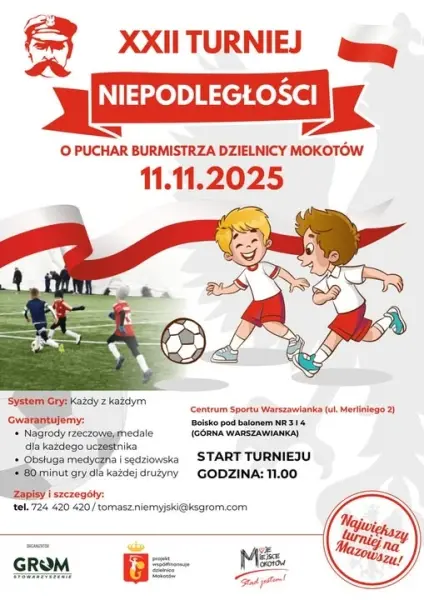 XXII Turniej Niepodległości o Puchar Burmistrza Dzielnicy Mokotów!