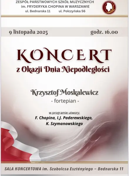 Koncert fortepianowy z okazji Dnia Niepodległości 