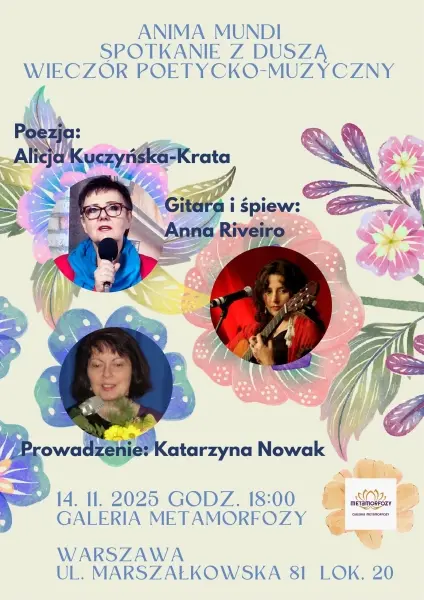 ANIMA MUNDI. Spotkanie z duszą. Wieczór poetycko-muzyczny 