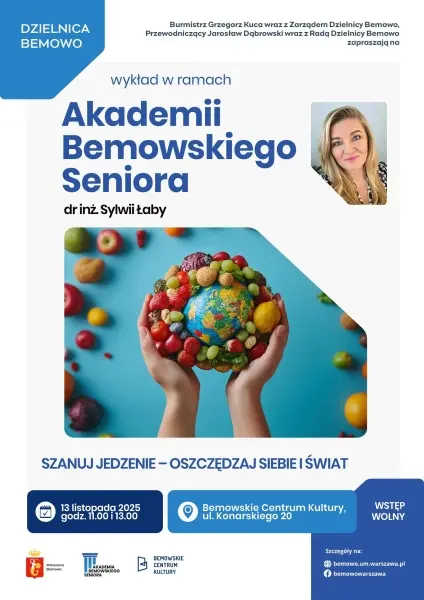 Akademia Bemowskiego Seniora | „Szanuj jedzenie – oszczędzaj siebie i świat”  [godz. 11:00 i 13:00]