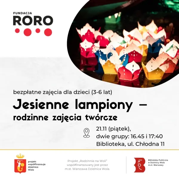 Jesienne lampiony – rodzinne warsztaty twórcze [godz. 16.45 i 17.40]