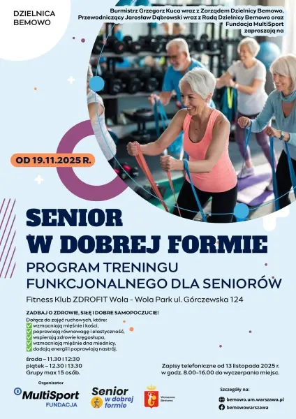 Senior w Dobrej Formie – zadbaj o zdrowie, siłę i dobre samopoczucie! [godz. 11:30 i 12:30]