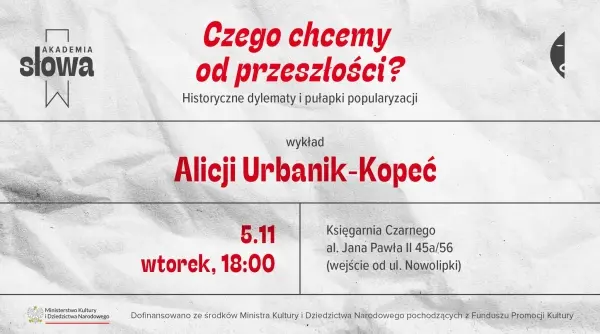 Czego chcemy od przyszłości? Historyczne dylematy popularyzacji. Wykład Alicji Urbanik-Kopacz