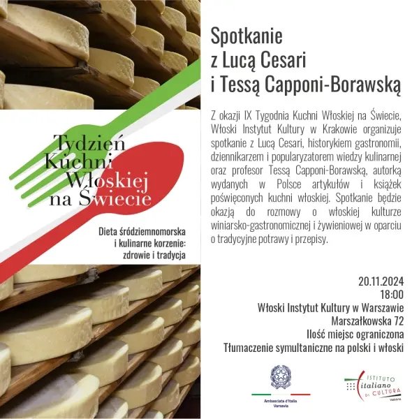 Spotkanie z Lucą Cesari i Tessą Capponi-Borawską | Tydzień Kuchni Włoskiej na Świecie 2024