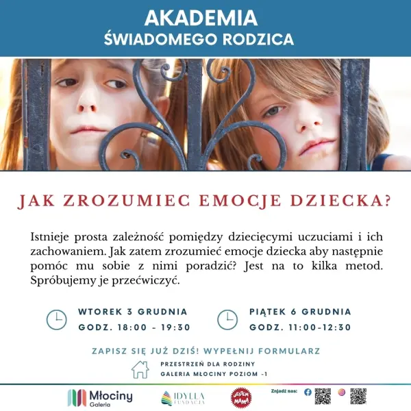 Jak zrozumieć emocję dziecka? - warsztaty Akademia Świadomego Rodzica