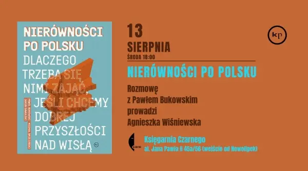 „Nierówności po polsku” Spotkanie z Pawłem Bukowskim prowadzi Agnieszka Wiśniewska