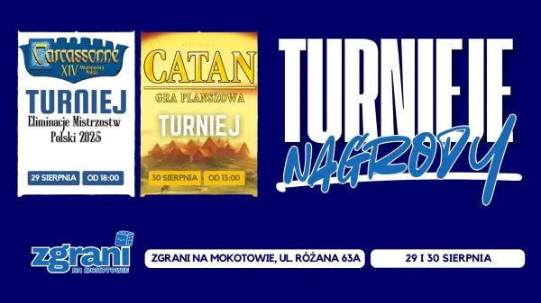 Planszówkowe turnieje z nagrodami - Zgrani na Mokotowie | Catan 