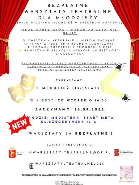 Bezpłatne warsztaty teatralne dla młodzieży 
