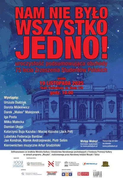„Nam nie było wszystko jedno” – uroczystość podsumowująca 75-lecie Zrzeszenia Studentów Polskich