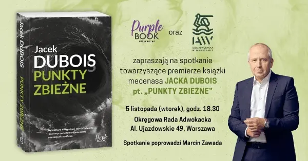Wieczór autorski z mec. Jakiem Dubois - premiera książki "Punkty zbieżne"
