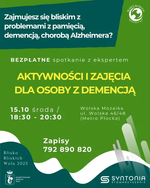 Aktywności i Zajęcia dla osoby z demencją