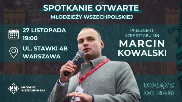 Spotkanie otwarte Młodzieży Wszechpolskiej z Marcinem Kowalskim