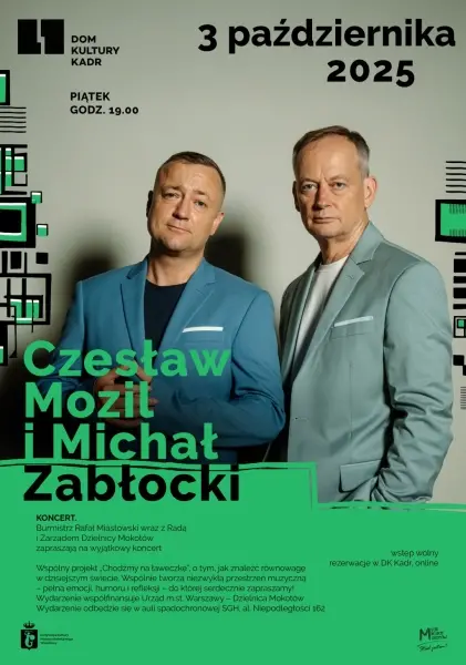 Koncert: Czesław Mozil i Michał Zabłocki – „Chodźmy na ławeczkę”