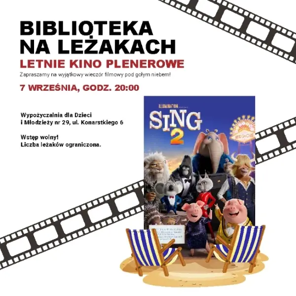 Biblioteka na leżakach - letnie kino plenerowe