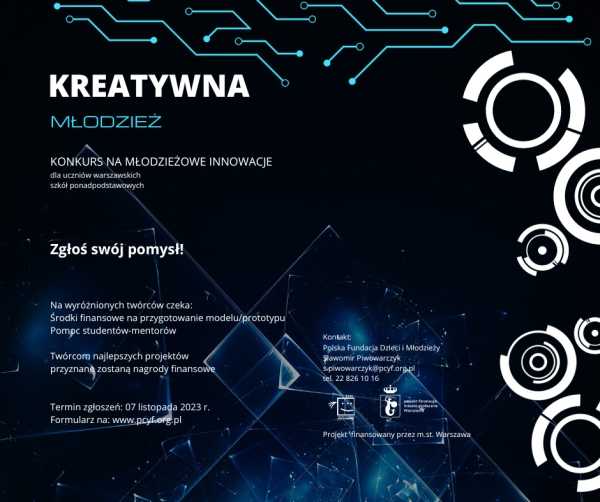 Kreatywna młodzież – konkurs na innowacje dla warszawskich uczniów i studentów